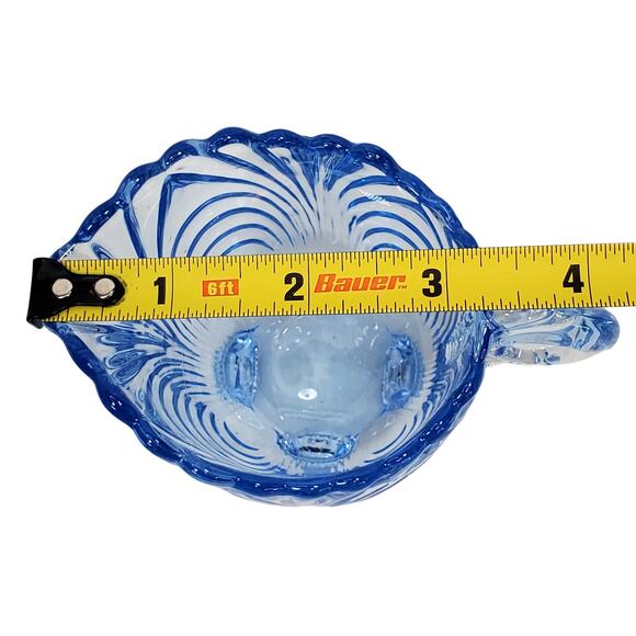 Cambridge Glass Caprice Moonlight Blue Mini Footed Sugar & Cream Pitcher Vtg - Picture 7 of 9